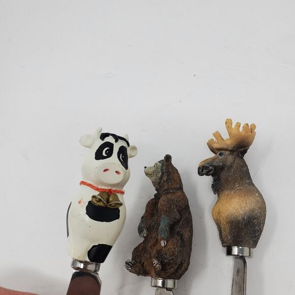 Mr Spreader set of 4 western resin cheese spreader knife set of 8 with Animal - Picture 2 of 9